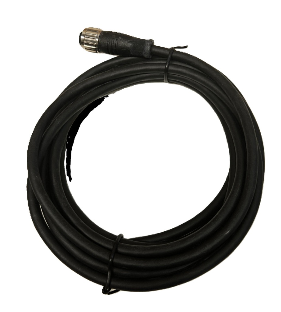 M12-5PIN-M - M12 A-Code 5Pin Female, Straight, Molded with 2 M. 22AWG x 5C PVC Black, Free end